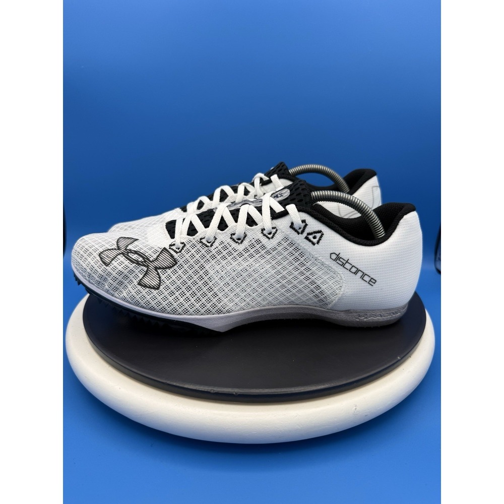 Under Armour Mens Sz 12 Kick‎ Distance 4 Track And Field White Black 3025460-100